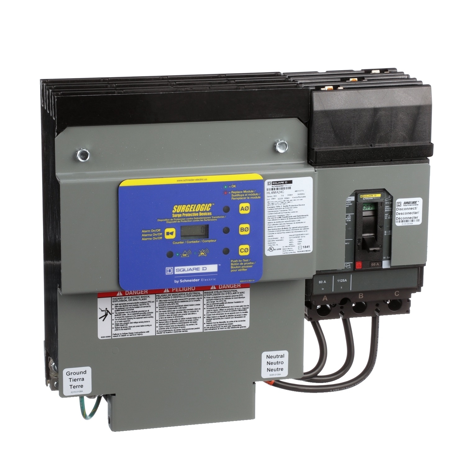 Surge protection device, Surgelogic, HL, 120kA, 208Y/120 VAC, 3 phase, 4 wire, SPD type 1