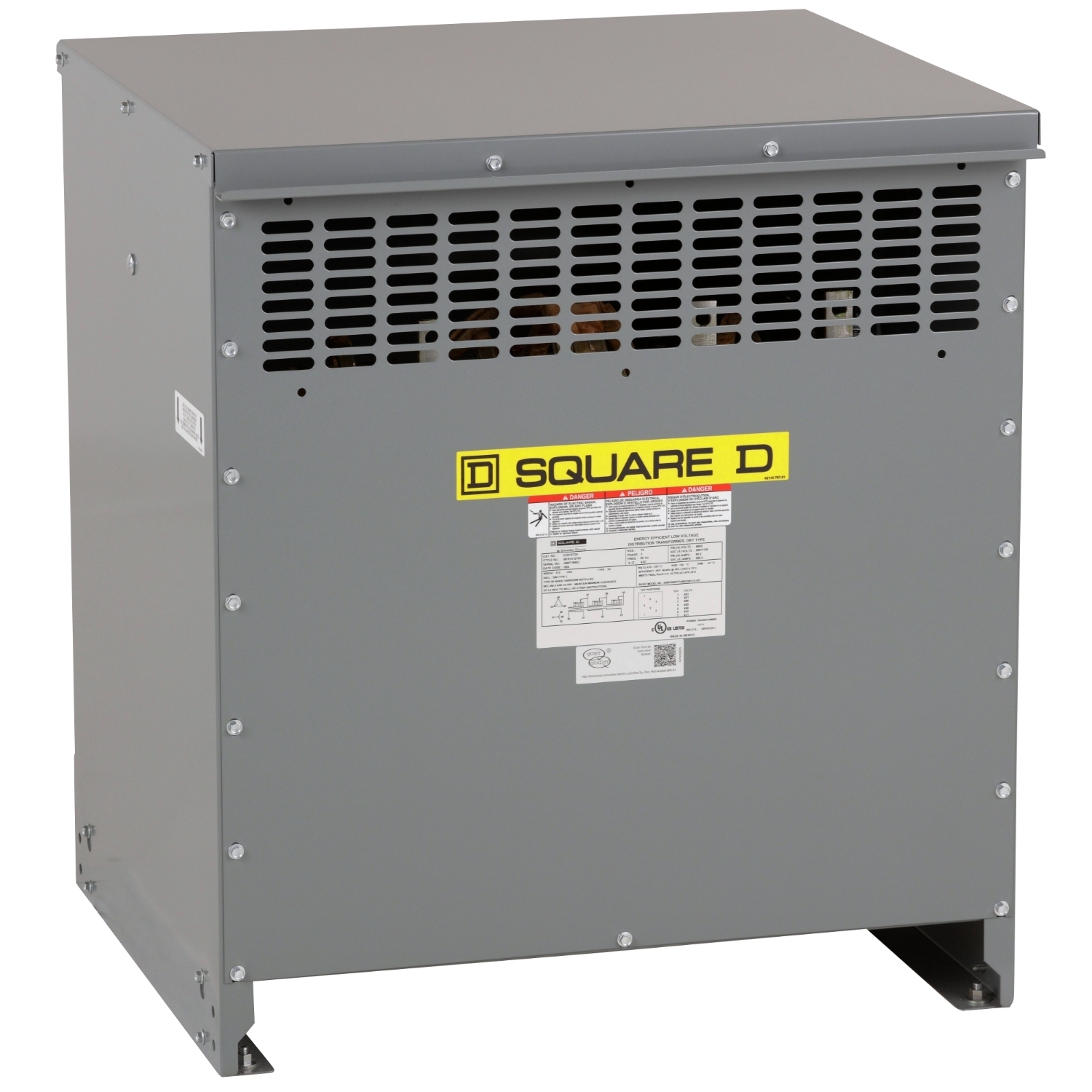 Transformer, dry type, DOE 2016, 75kVA, 3 phase, 480V delta primary, 208Y/120V secondary, 20M, 115C rise