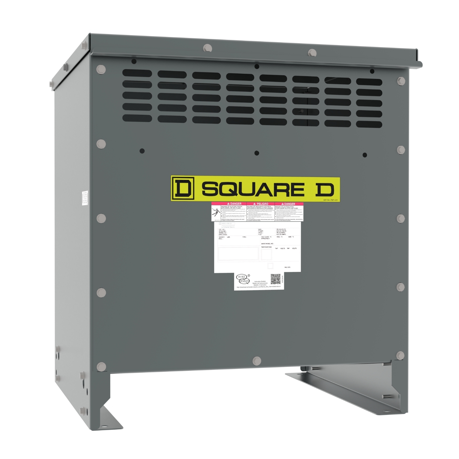Transformer, dry type, DOE 2016, 15kVA, 3 phase, 480V delta primary, 208Y/120V secondary, 17M, 150C rise, Cu