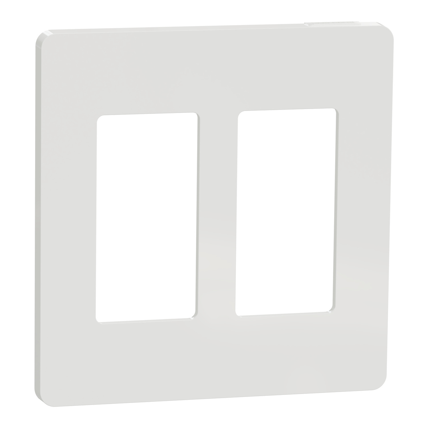 Cover frame, X Series, 2 gangs, screwless, white, matte finish