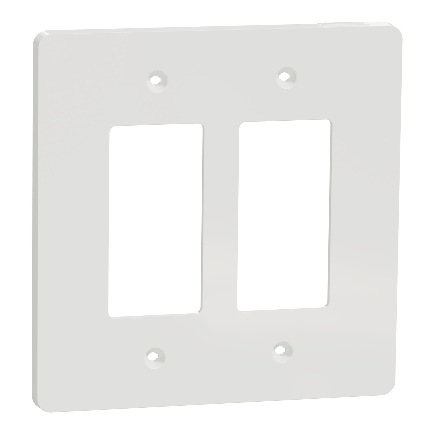 Cover frame, X Series, 2 gangs, screw fixed, mid sized plus, white, matte finish