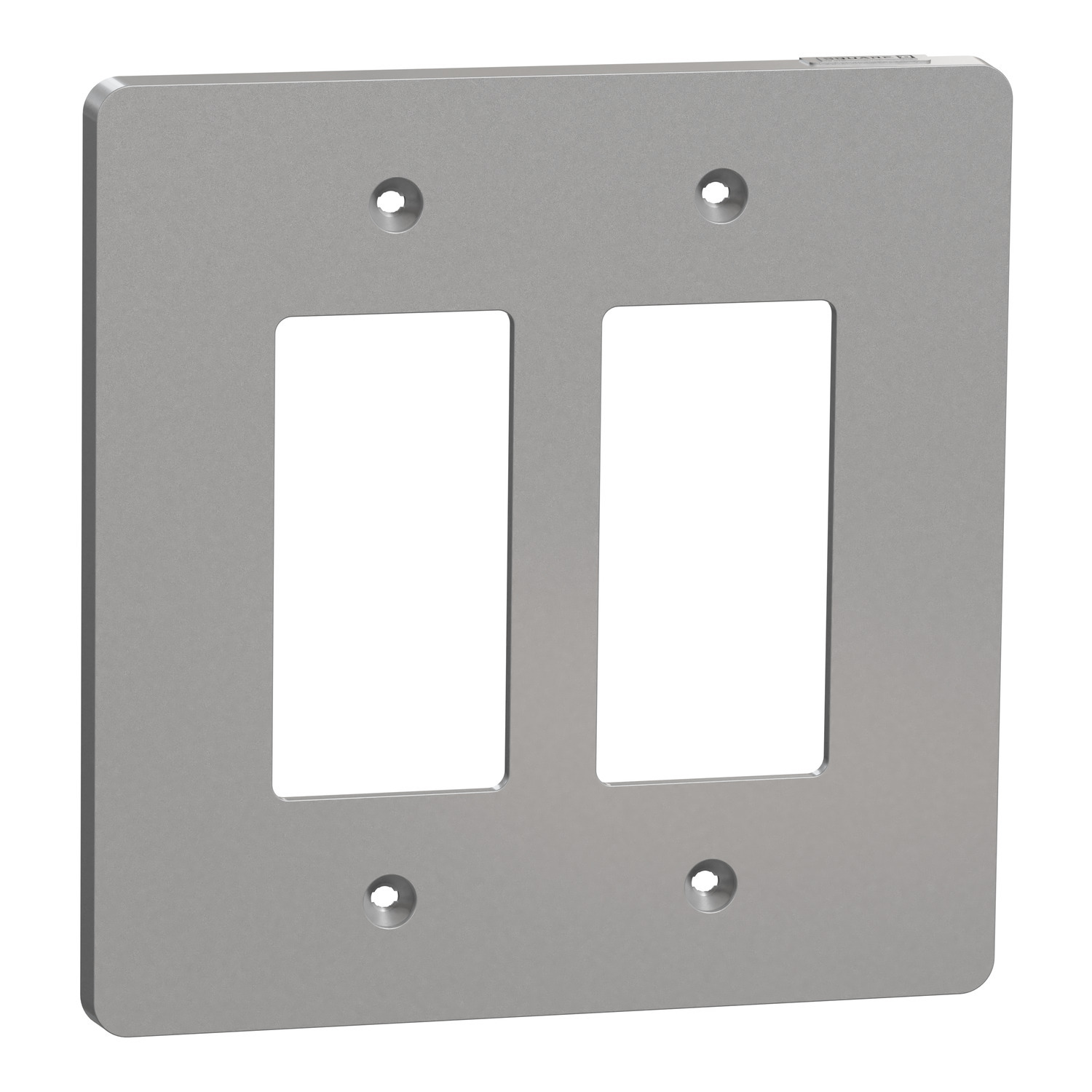 Cover frame, X Series, 2 gangs, screw fixed, mid sized plus, gray, matte finish