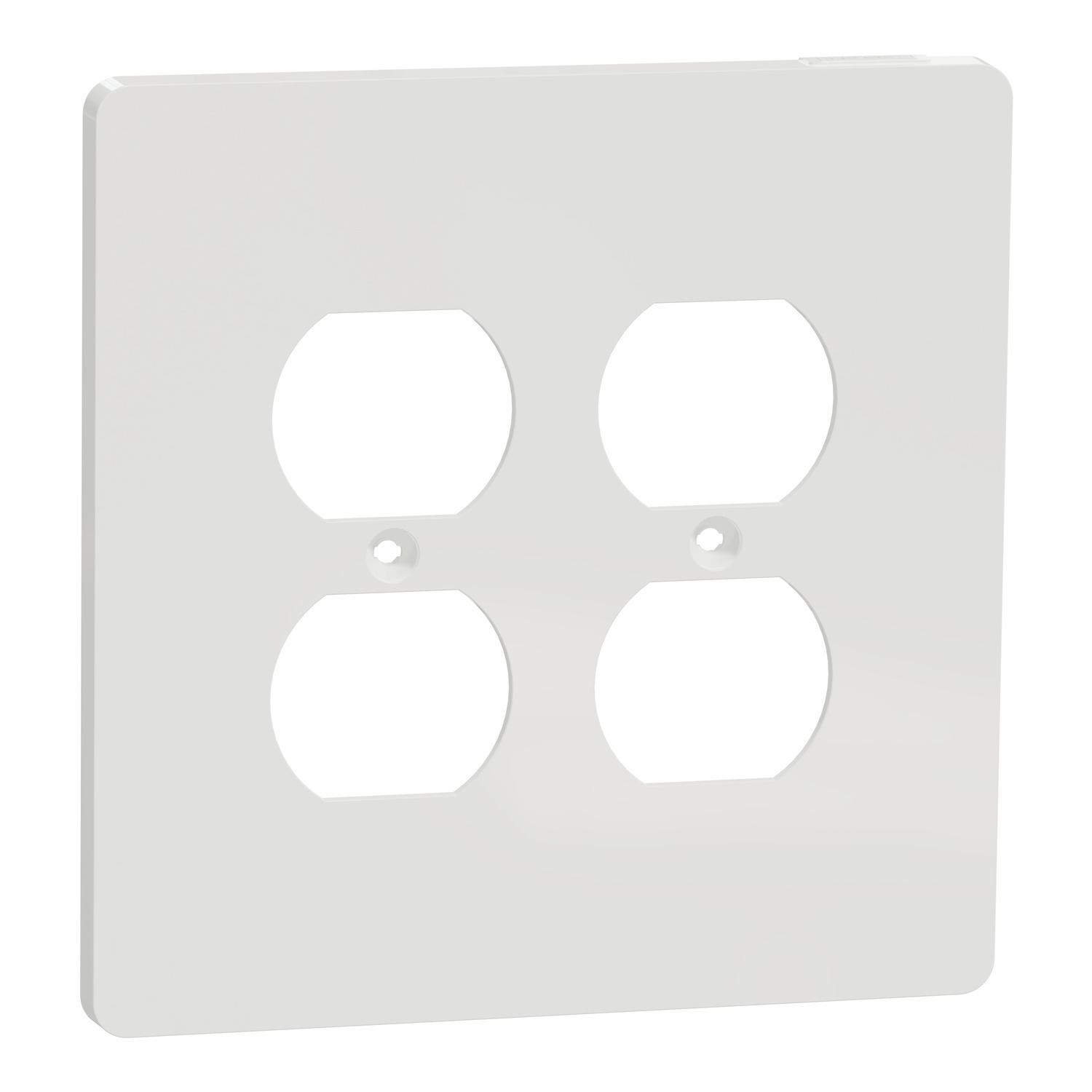 Cover frame, X Series, for 2 duplex socket-outlet, 2 gangs, screw fixed, mid sized plus, white, matte finish