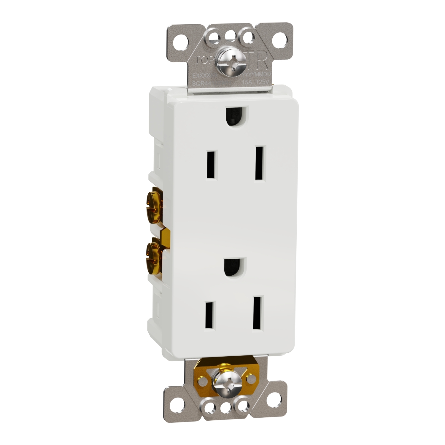 Socket-outlet, X Series, 15A, decorator, tamper resistant, residential, white, matte finish, 30 pcs