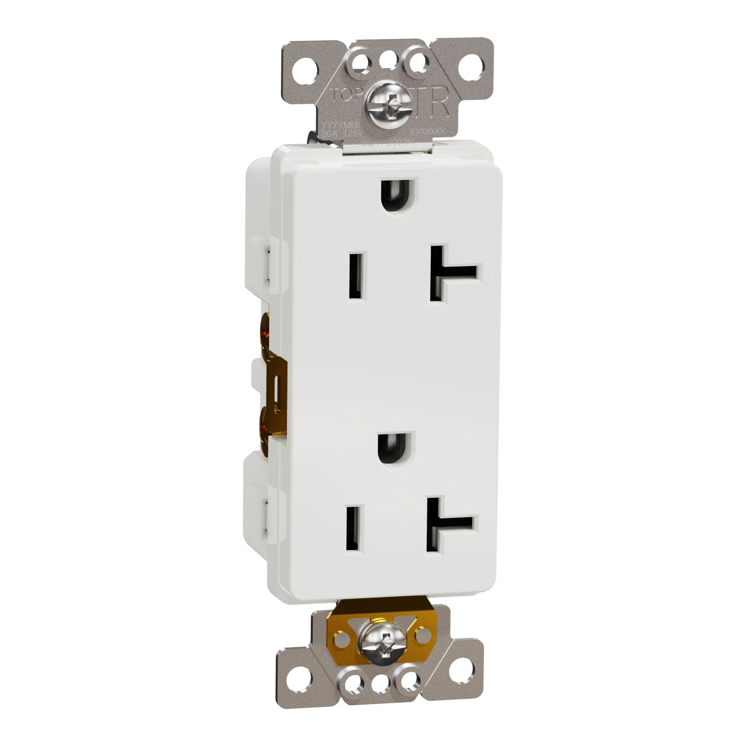 Socket-outlet, X Series, 20A, decorator, tamper resistant, commercial, white, matte finish, 10 pcs