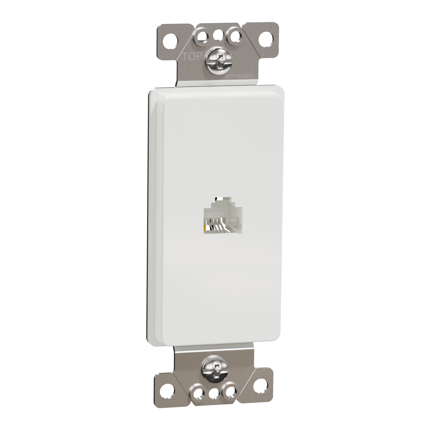 Telephone socket, X Series, RJ11 (4P4C), 1 gang, white, matte finish