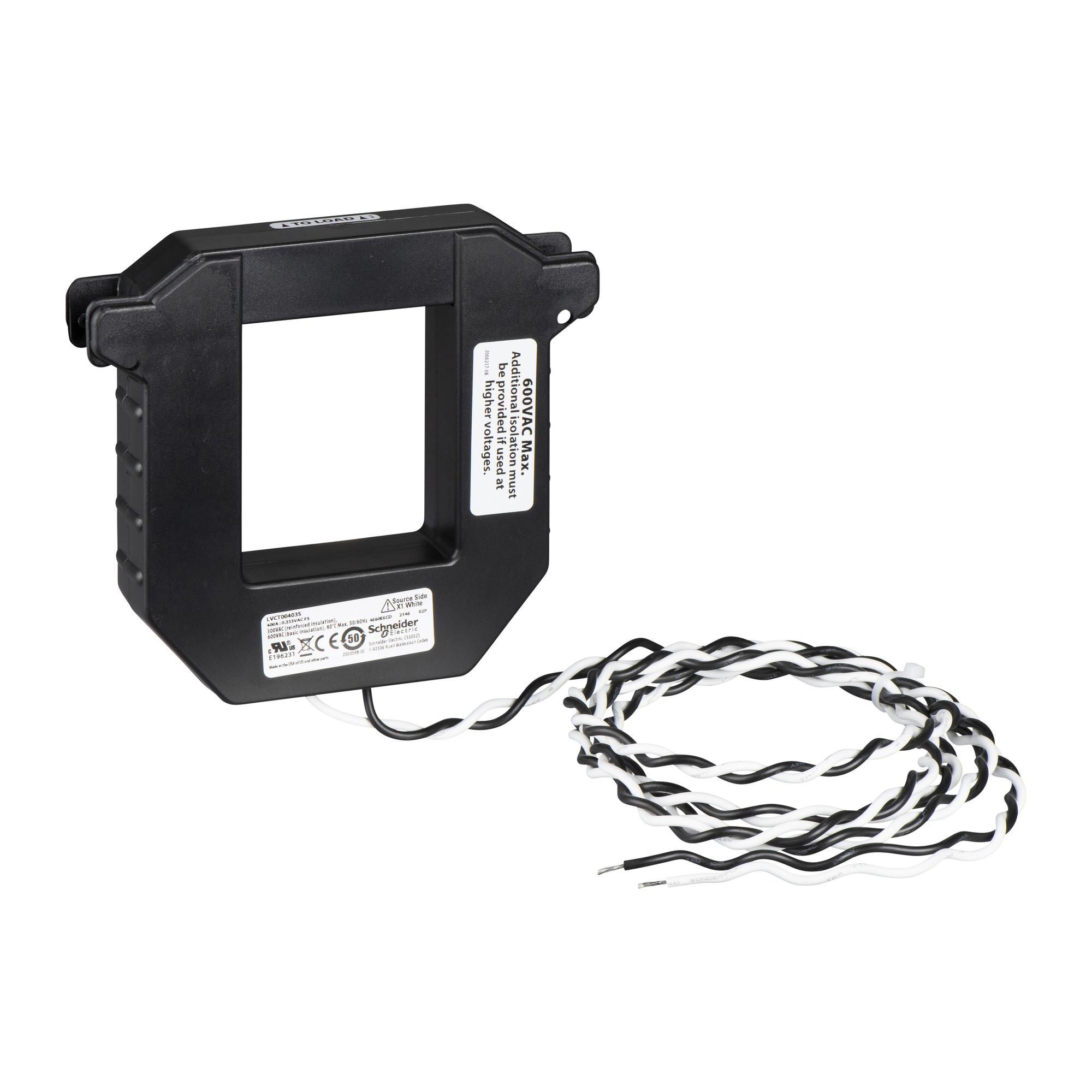 LVCT 400A - 0.333 V output - split core CT - 62 mm x 132 mm