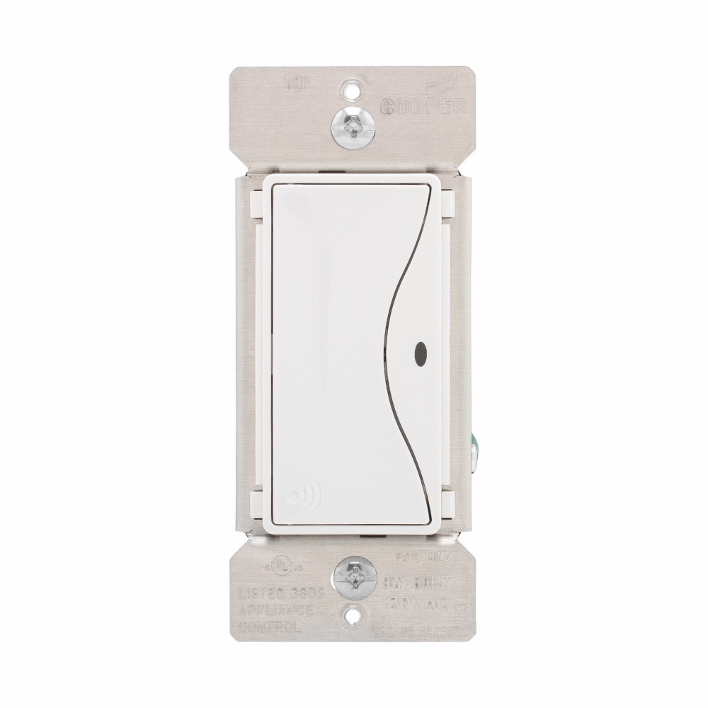 Eaton Z-Wave plus accessory switch, Accessory switch, 120V, Wiring leads, Push button, Alpine white, Three-way, 32F to 104F (0C to 40C), Three-way, Polycarbonate, RF9601