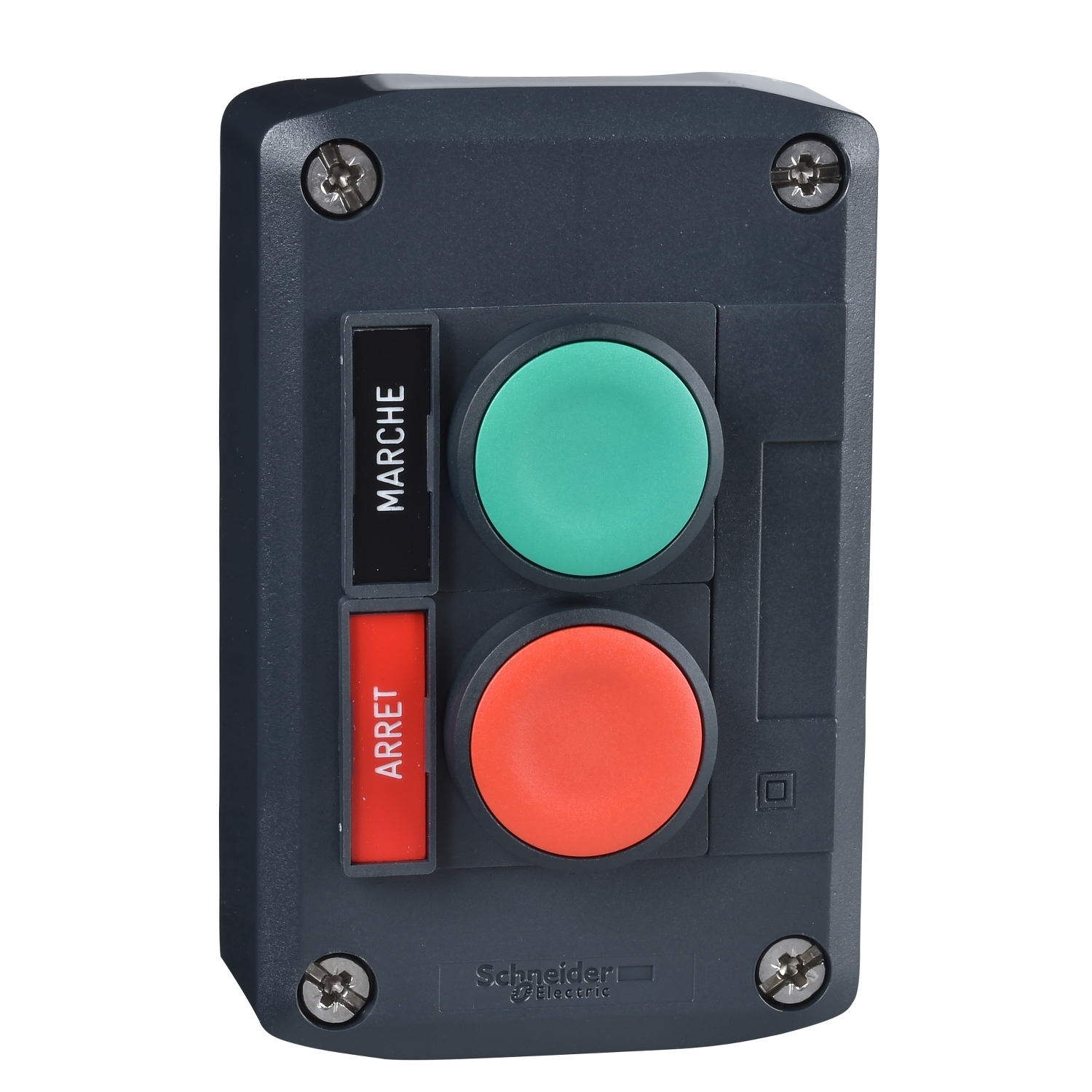 Complete control station, Harmony XALD, XALK, dark grey, 2  push buttons 22mm, 1NO +1NC