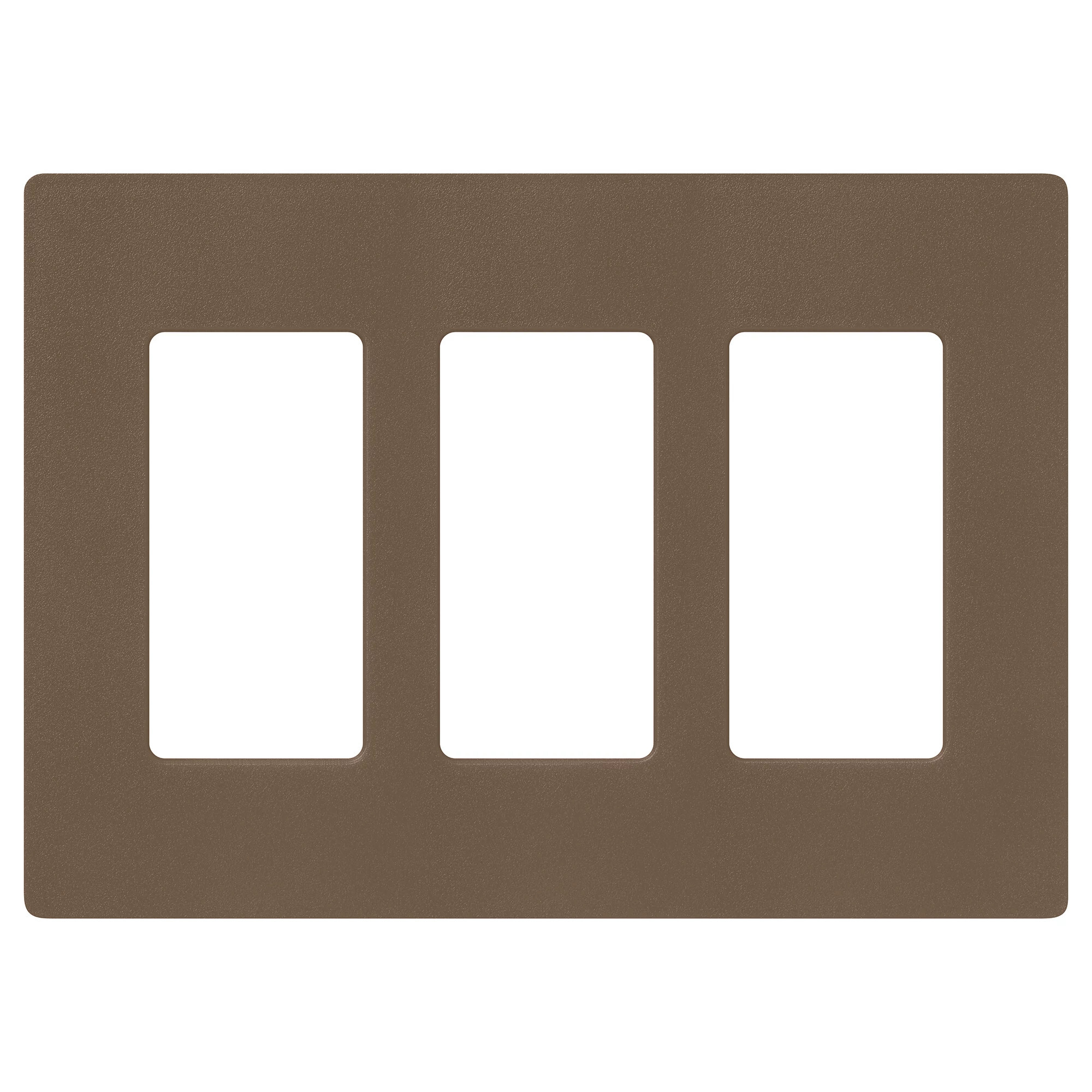 Claro Wallplate, Satin Finish, Three-gang in espresso