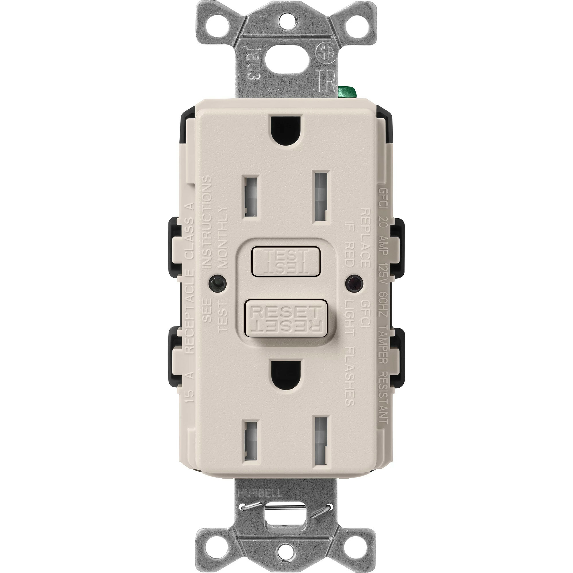 Lutron Claro Tamper-Resistant GFCI Duplex Receptacle, 15-Amp, Taupe