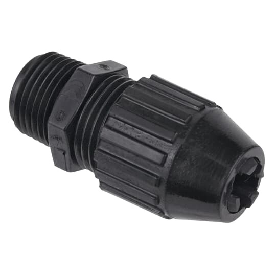 Liquidtight Cord Connector, 1/2 Inch, Straight, Cord Range 0.560 to 0.680 Inch, Meets Coast Guard CG293, Nylon, Black