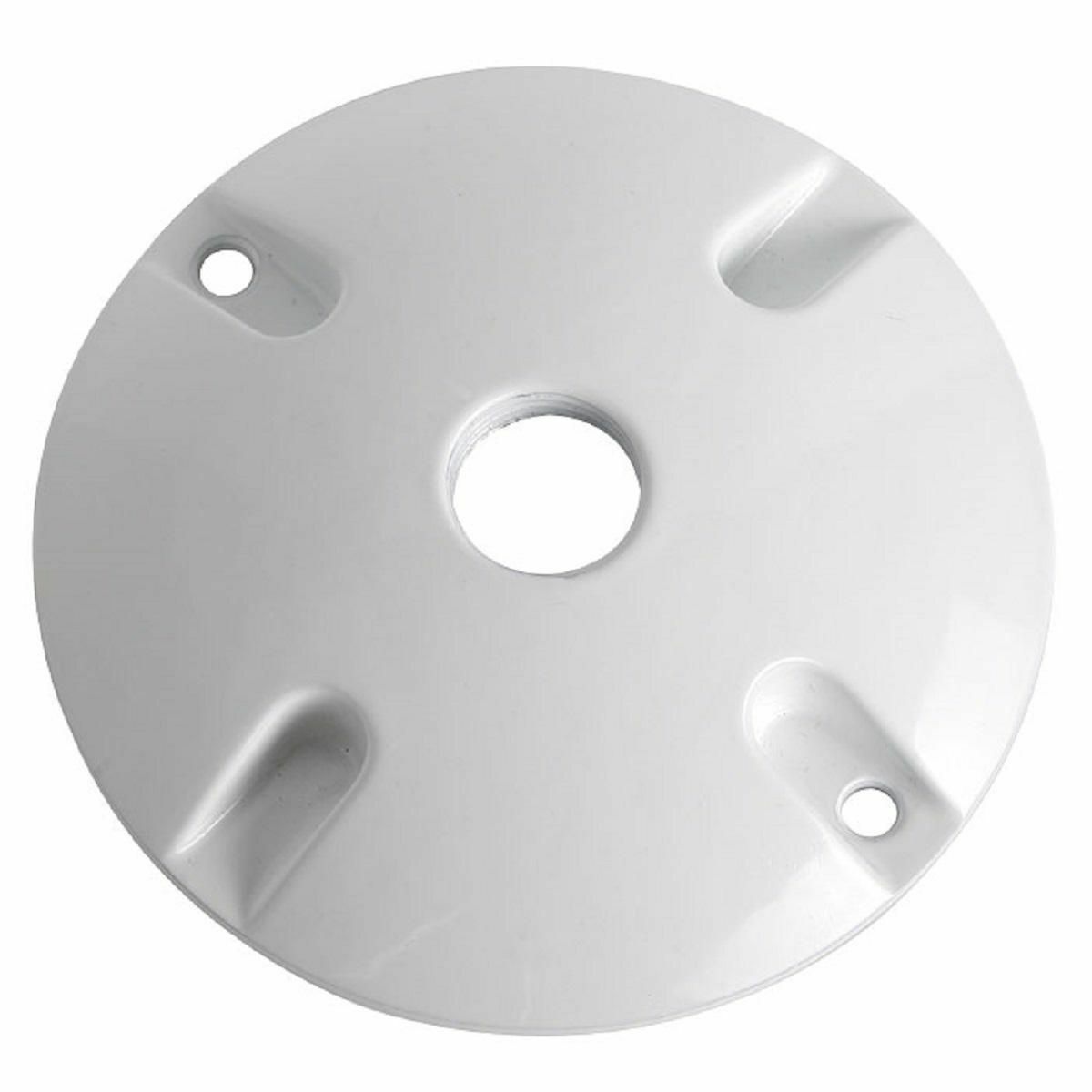 Round 1/2 in. 1-Hole Lampholder Weatherproof Cover - White