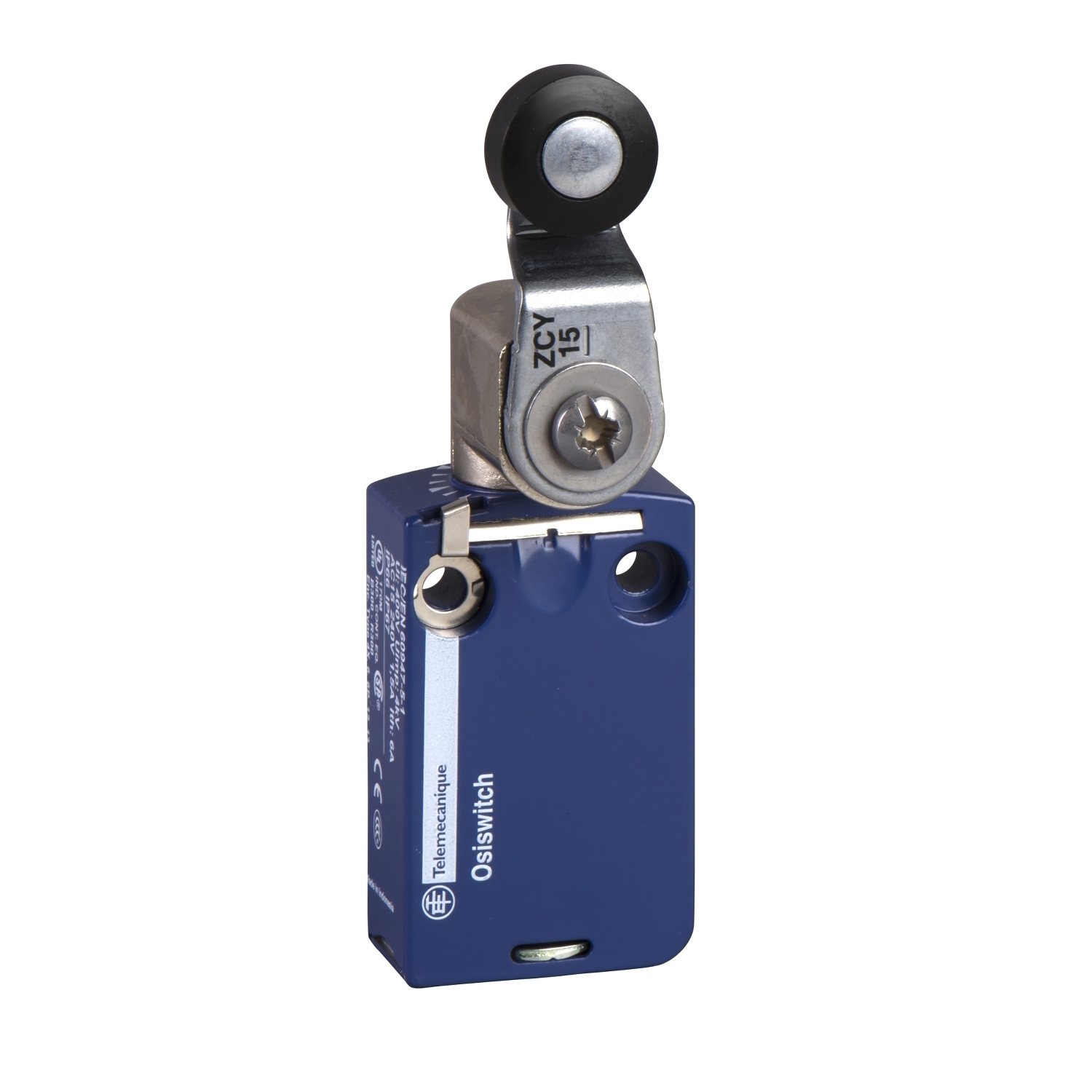 Limit switch, Limit switches XC Standard, XCMD, thermoplastic roller lever, 1NC+1 NO, snap, 1 m