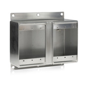 FD Box, 2-Gang, 87.3 Cubic Inch Capacity, Type 304 Non-Magnetic Stainless Steel