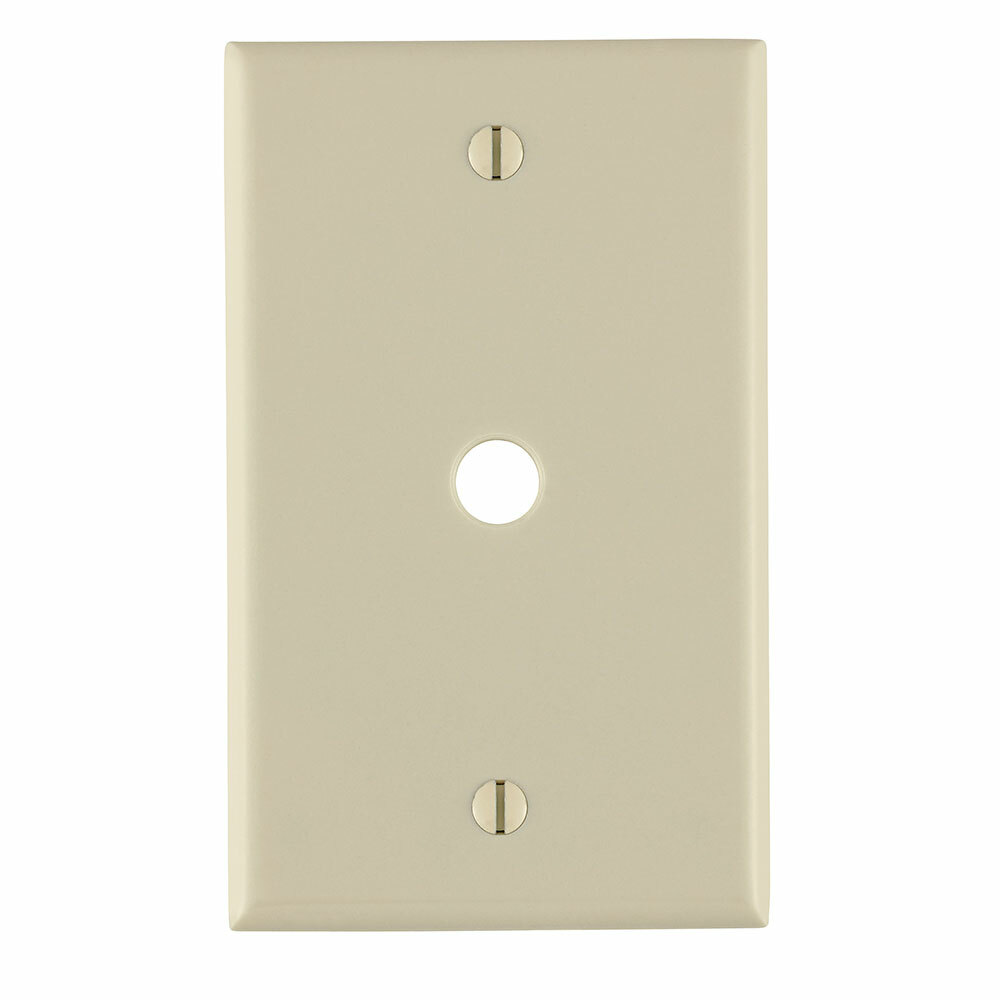 1-Gang .406 Inch Hole Device Telephone/Cable Wallplate, Standard Size, Thermoset, Box Mount, Light Almond