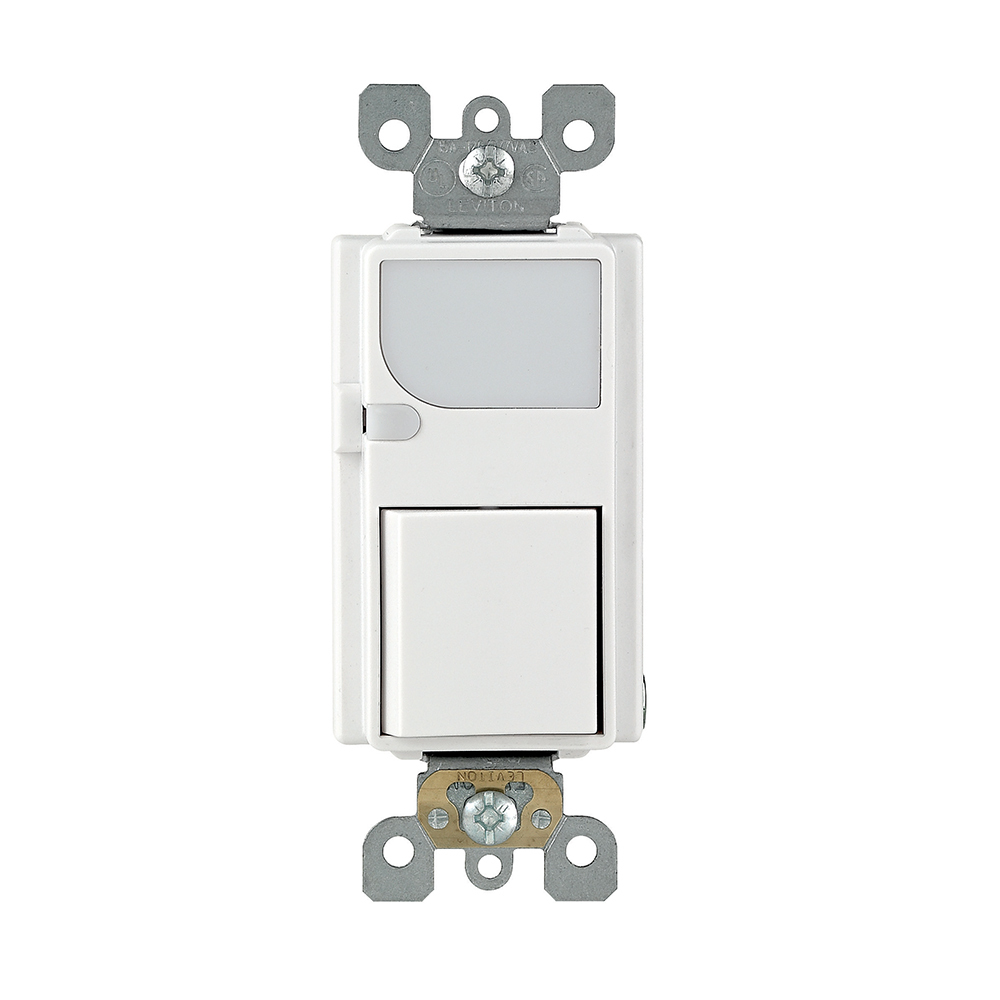 15-Amp 120V AC Combination Decora Switch with LED Guide Light, White