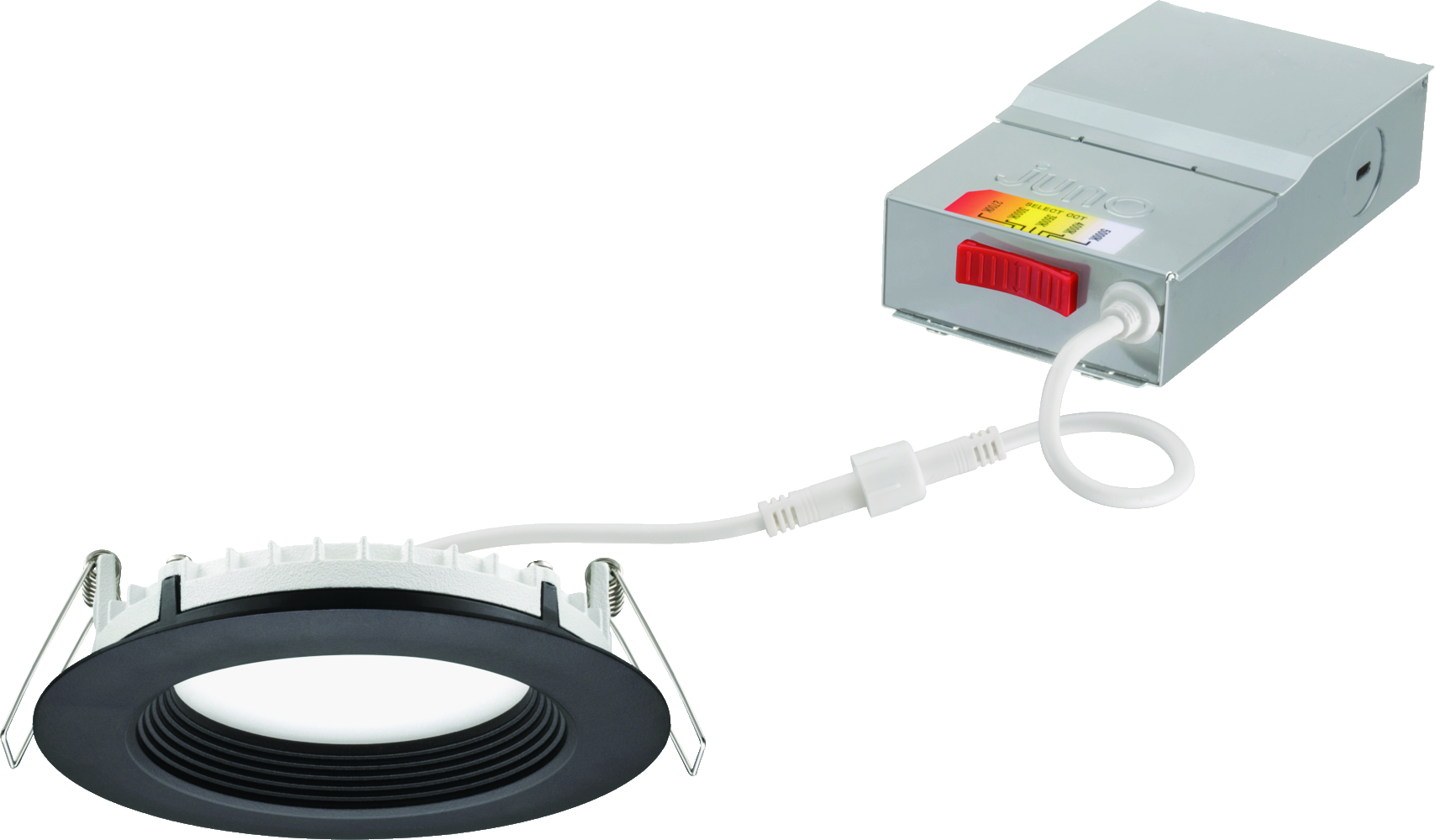 The Wafer LED Downlights with Switchable White technology provides high-quality light output and efficiency and features a switch for easy color temperature adjustment while eliminating the need for recessed housings.