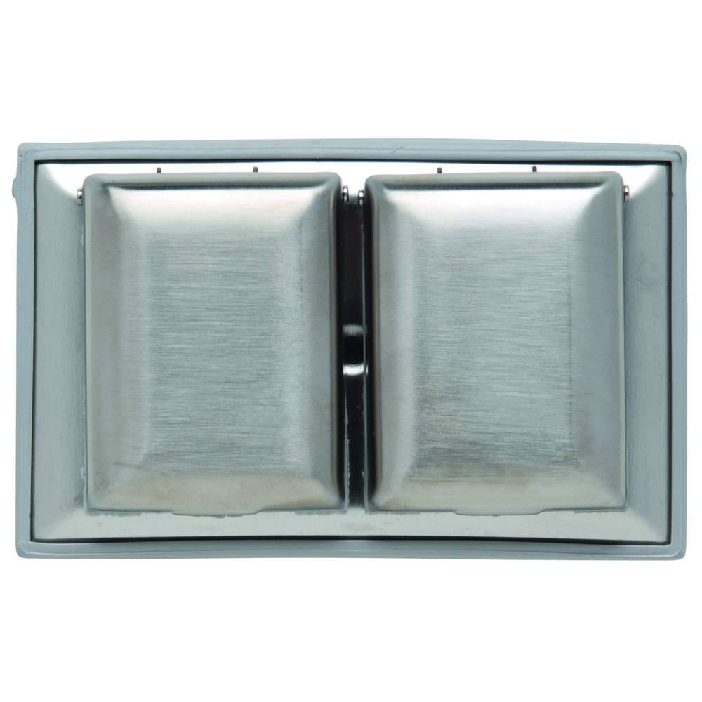 One duplex receptacle, two small covers, horizontal one gang plate.