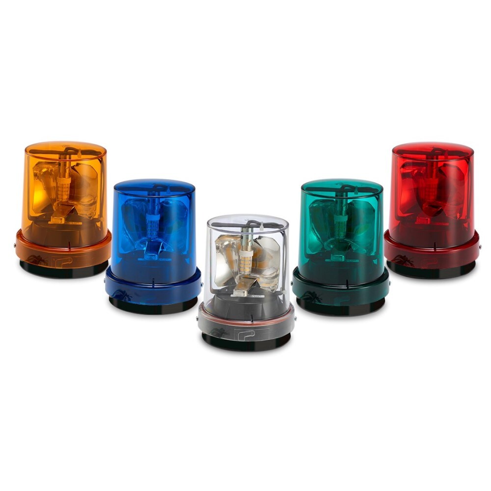 Vitalite Rotating LED Warning Light, 120VAC, Amber - Available in 120VAC. 25,000 hour LED. Integrated 1/2-inch NPT pipe and surface mount. Indoor/outdoor use. Type 4X, IP66 enclosure. IP69K compliant. UL and cUL Listed.