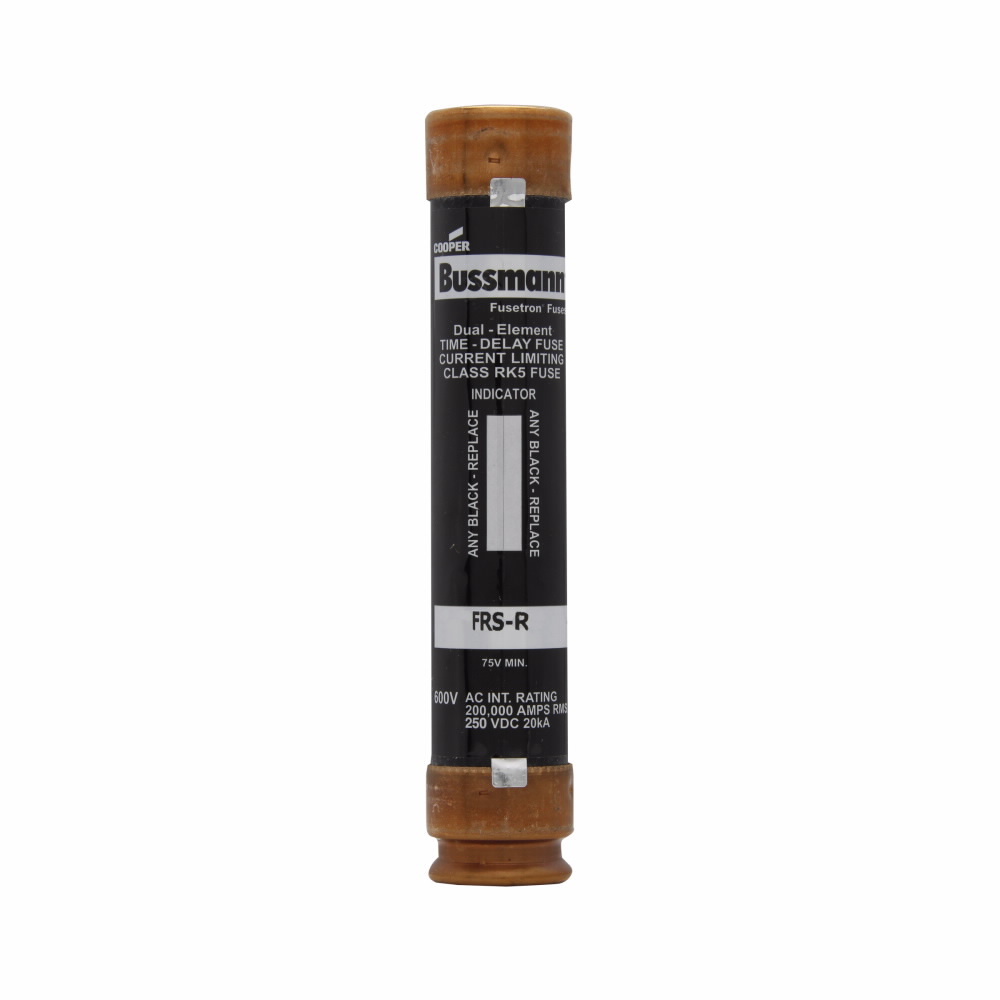 Eaton Bussmann series FRS-R fuse, 45 A, Dual, Class RK5, With Indicator, Ferrule end x ferrule end, 10 sec at 500%, 20 kAIC at 250 Vdc,200 kAIC at 600 V, Standard, 600 V, 250 Vdc