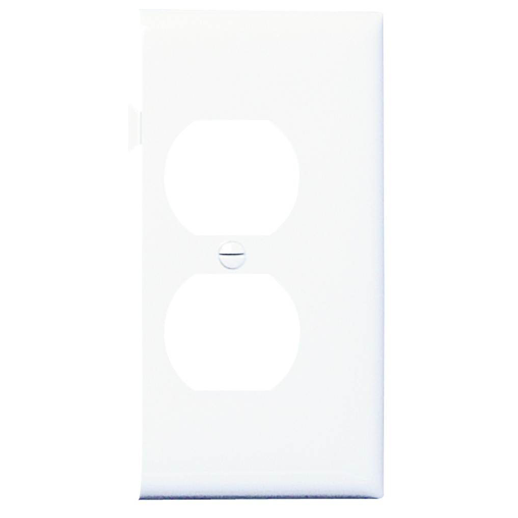 Sectional Wall Plate Semi-Jumbo Duplex End Section White