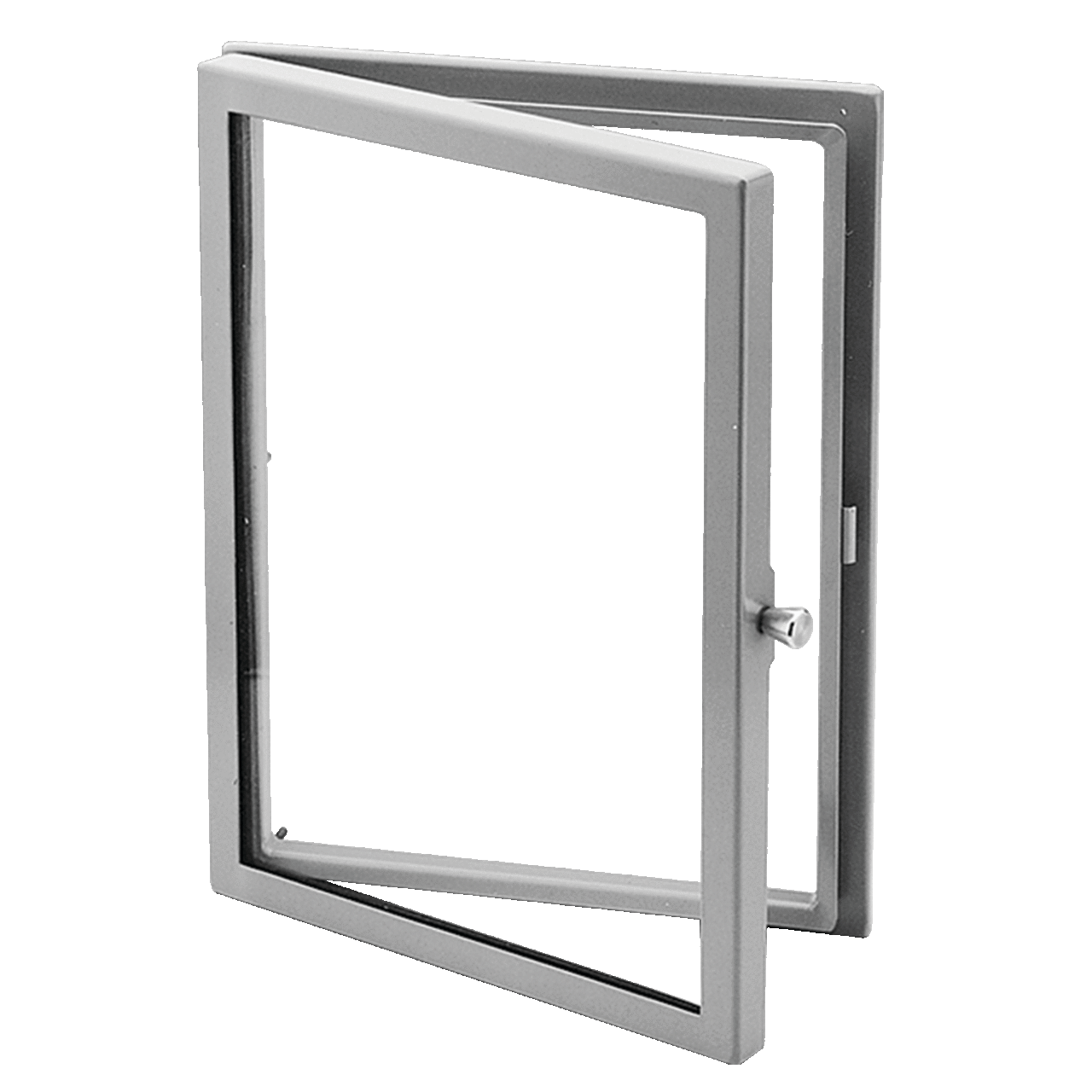 Hinged Window Kit, Type 12, 12.00x12.00x1.49, Gray, Steel