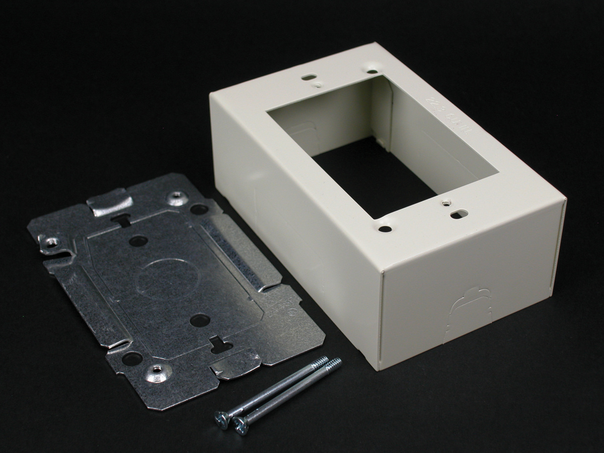 1-Gang Device Box Fitting; 4-5/8 Inch Length x 2-7/8 Inch Width x 1-3/4 Inch Height, Steel, Fog White