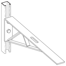 Eaton B-Line series bracket, 6" H x 24" L x 1.62" W, Steel, Electro-plated