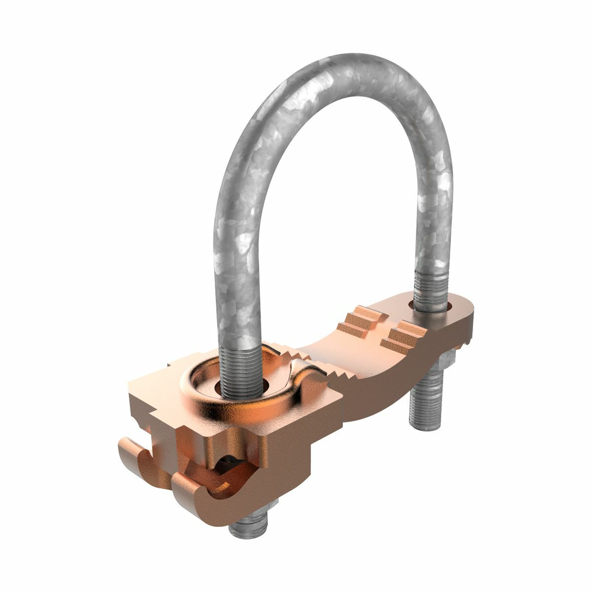 Mechanical Grounding Connector, Conductor to Water Pipe, 4-4/0 AWG, 2-1/2" -  3-1/2" Pipe , 3/8" Stud.