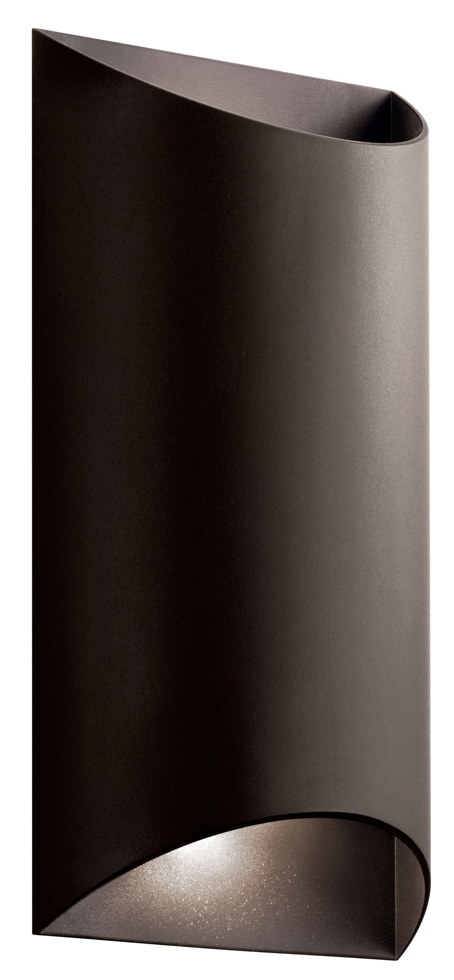 The Wesley 14in; LED 2 light outdoor wall light features a contemporary look with its half moon design in Textured Architectural Bronze finish. The Wesley wall light is perfect in a modern environment.