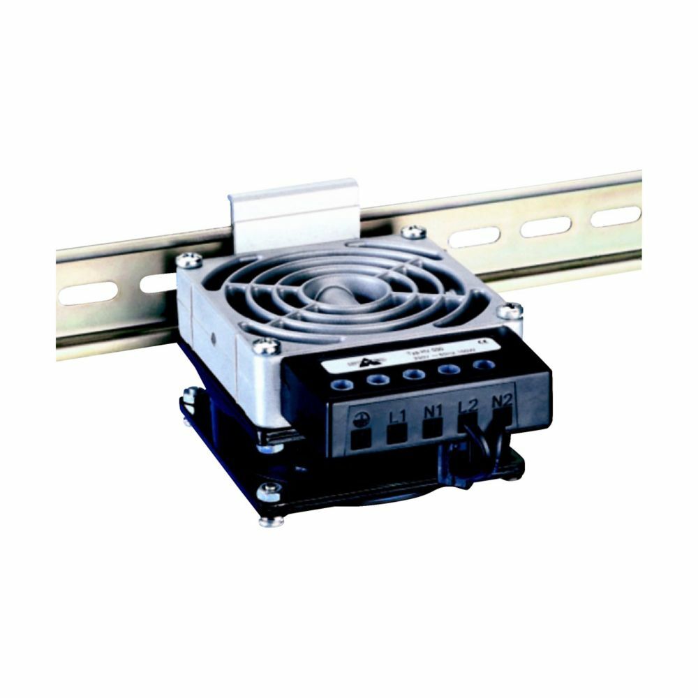 Eaton B-Line series heater, Die-cast aluminum, glass bead, Clip for 35 mm DIN rail, EN 50022, Heaters, 100 W, Fan heaters