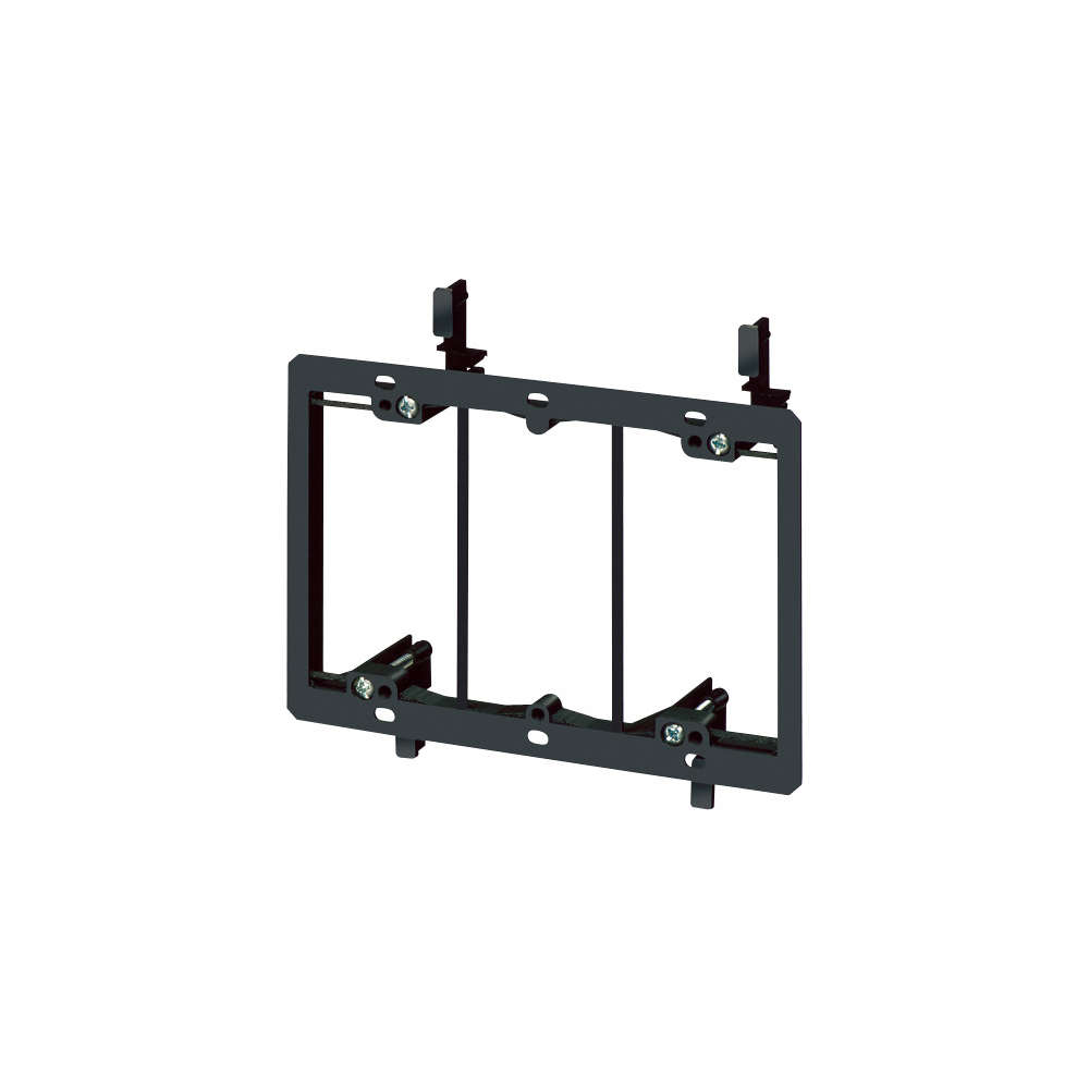 Low Voltage mounting bracket, three gang for installation on existing construction for class 2 wiring only.