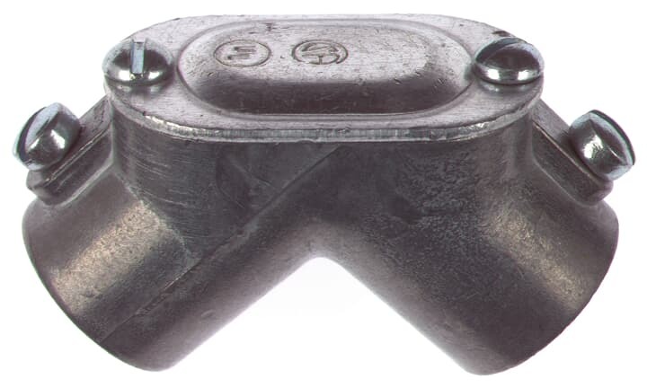 Connector, EMT to Box Set-Screw Type Pul Elbow, Conduit Size 1/2 Inch, Height 1.31 Inch, Opening Diameter 1.10 Inch, Die Cast Zinc