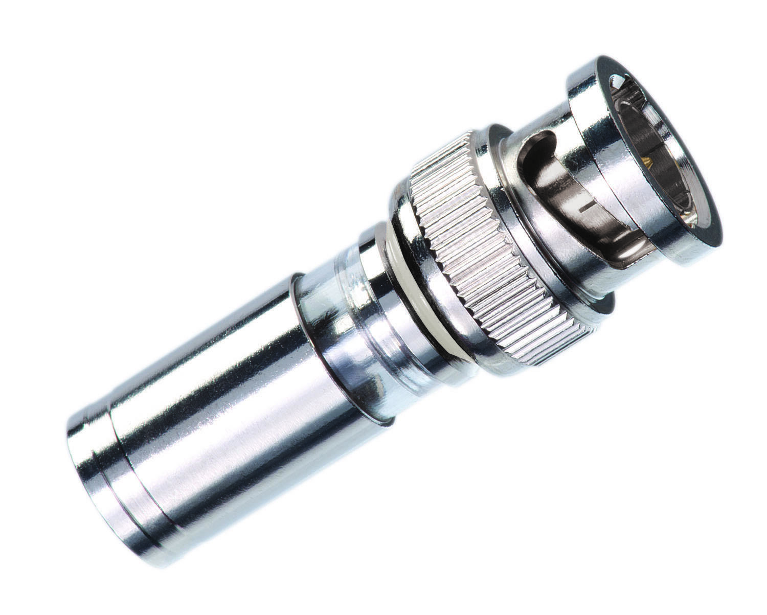 IDEAL, Compression Connector, BNC, Conductor Range: 029 - 042 IN, 20 - 18 AWG Solid Center Conductor, Material: Brass, Finish: Nickel-Plated, Nominal Impedance: 75 OHM, Dielectric Diameter: 0.130 - 0.141 IN, Coaxial Cable Type: RG-59 Plenum, Overall Jacket Diameter: 0.188 - 0.230 IN