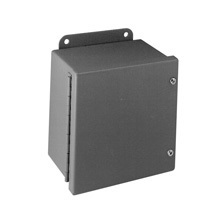 Eaton B-Line series JIC panel enclosure, 10" height, 6" length, 10" width, NEMA 12, Hinged cover, 12CHSC enclosure, Wall mount, Small single door, External mounting feet, Carbon steel, Oil-resistant gasket