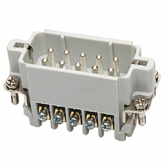 Male screw terminal insert. For use with A series, 3 or 4 contacts with ground.