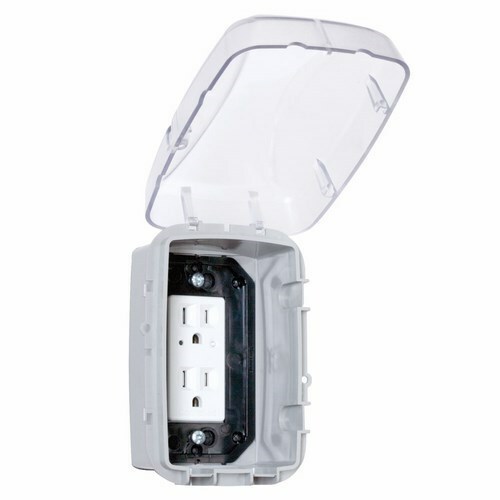 The Single Gang Vertical or Horizontal.  2-3/4" Deep w/ (WP17) Inserts Flexi-Guard This Plastic In-Use Covers are easy to install and shipped with gasket, mounting screws, base cover assembly, and patented inserts for serve  applications, such as schools and commercial buildings.