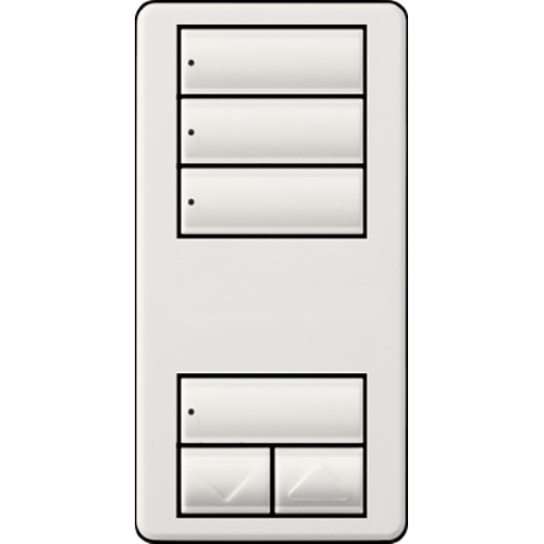 Lutron RadioRA 2 seeTouch Wall Mount Designer Keypad, 3 Scene with Raise/Lower - White