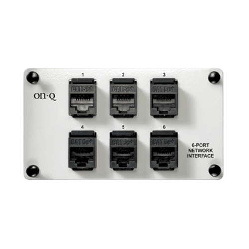 This module supports punchdown termination of up to 6 Cat5e cable runs for easy interface within the home network.
