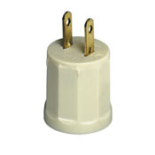 15 Amp, 660 Watt, 125 Volt, Medium base Outlet-to-Lampholder. Ivory