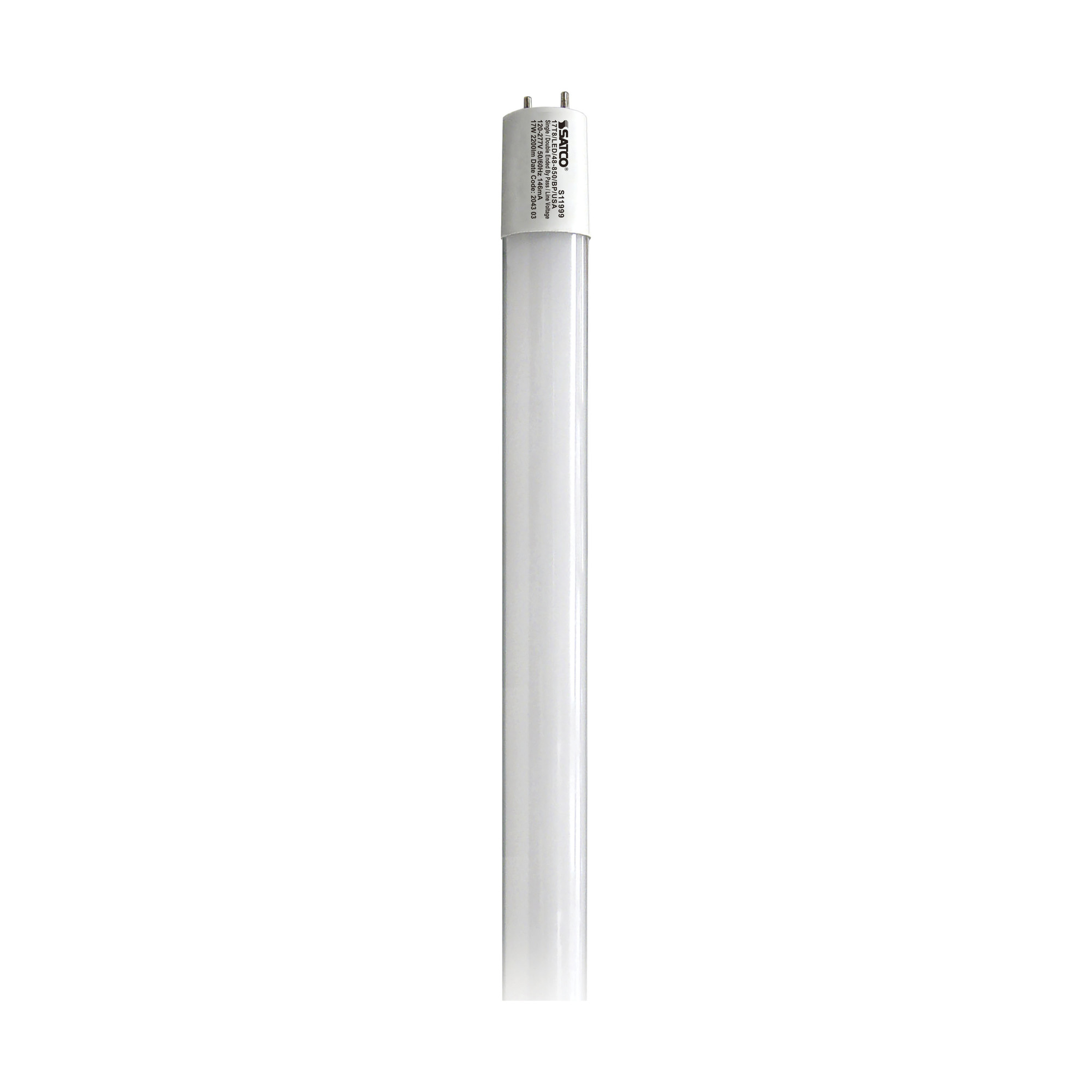 17W - 48 Inch - T8 LED - 5000K - Medium Bi Pin Base - 82 CRI - 50000 Average Rated Hours - Type B Ballast Bypass - 2200L - USA