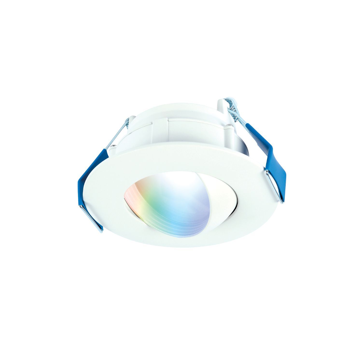 4-inch Smart Wi-Fi Recessed Baffle Adjustable Gimbal Canless LED Downlight Connected by WiZ Pro. 900 Lumens, 90+ CRI, Full Color + Tunable White via Wiz App. 120V 60HZ, Matte White Finish.