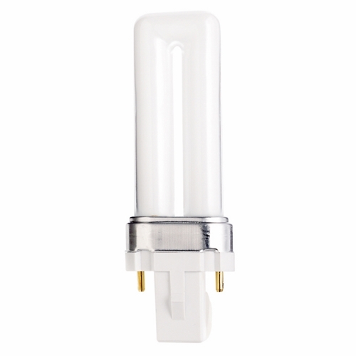 Compact Fluorescent Single Twin 2 Pin Lamp, Designation: CFS5W/827, 5 WTT, T4 Shape, G23 G23 Base, 12000 HR, Lumens: 230 LM Initial, 2700 DEG K Color Temperature, Warm White 82 CRI, 4-3/16 IN Length
