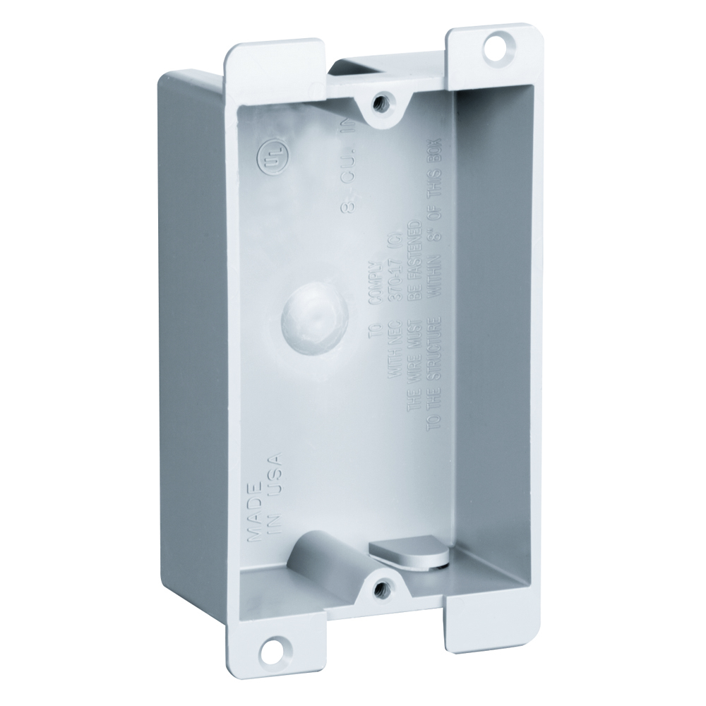 Single Gang, Shallow Switch and Outlet Box. Old work flange box for retrofit applications. 20 pack.