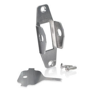 Type 302 Stainless Steel Lockout Bracket. Use With Toggle Switch Wallplate. Stainless Steel Tamper Resistant Screws And Screwdriver Included.