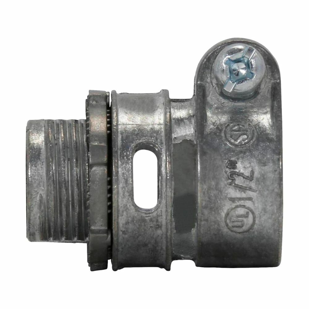 Eaton Crouse-Hinds series squeeze type connector, FMC, Straight, Non-insulated, Zinc die cast, 3"