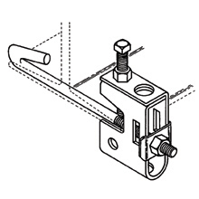 Eaton B-Line series beam clamp assembly, 3" H x 2" L x 2" W, 300 Lbs load, 0.75" beam thickness