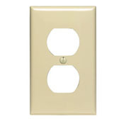1-Gang Duplex Device Receptacle Wallplate, Standard Size, Light Almond