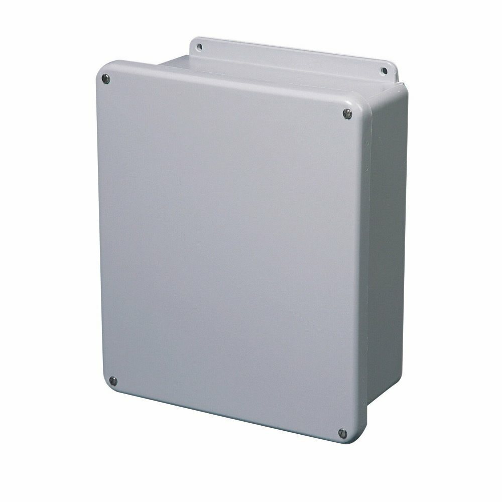 Eaton B-Line series JIC panel enclosure, 9.62" height, 4.74" length, 7.50" width, NEMA 4X, Hinged cover, 4XFLC enclosure, Wall mount, Medium single door, External mounting feet, Fiberglass, Seamless poured in-place gasket